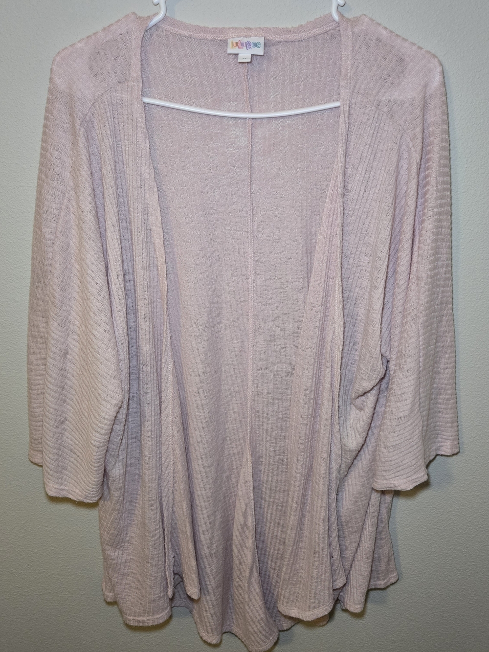 LuLaRoe Blush Pink Open-Front Lightweight Cardigan
